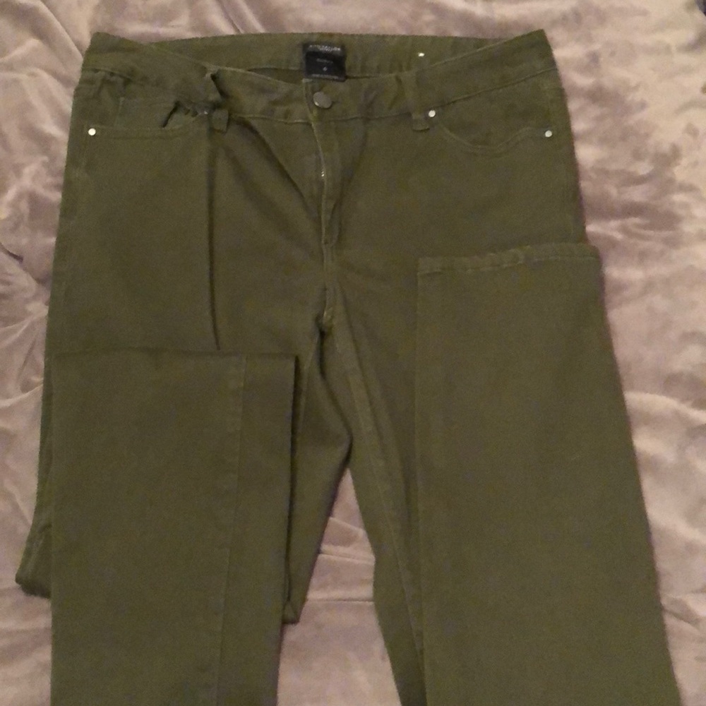 Ann Taylor Loft army green chino
